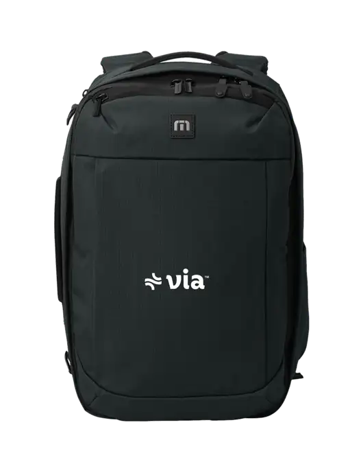 TravisMathew Black Convertible Backpack w/Via Logo