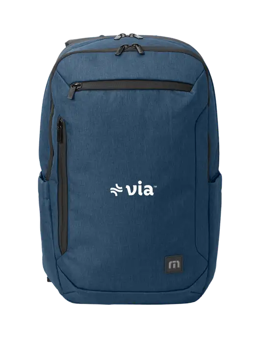 TravisMathew Heather Navy Duration Backpack w/Via Logo