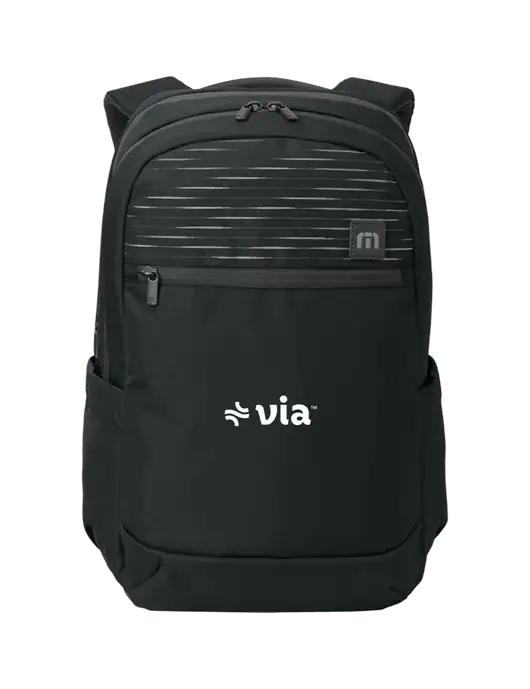 TravisMathew Black Approach Backpack w/Via Logo