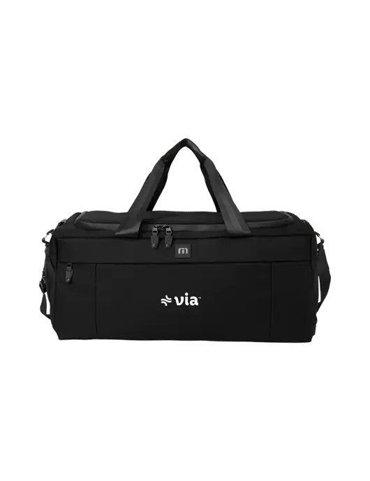 TravisMathew Black Duration Duffel w/Via Logo