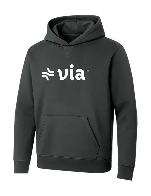 Allmade Charcoal Grey Organic French Terry Pullover Hoodie w/Via Logo