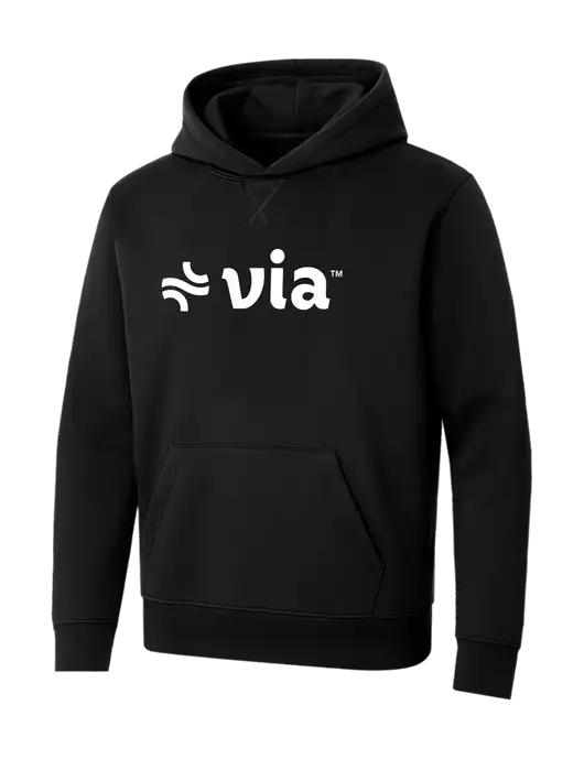 Allmade Deep Black Organic French Terry Pullover Hoodie w/Via Logo