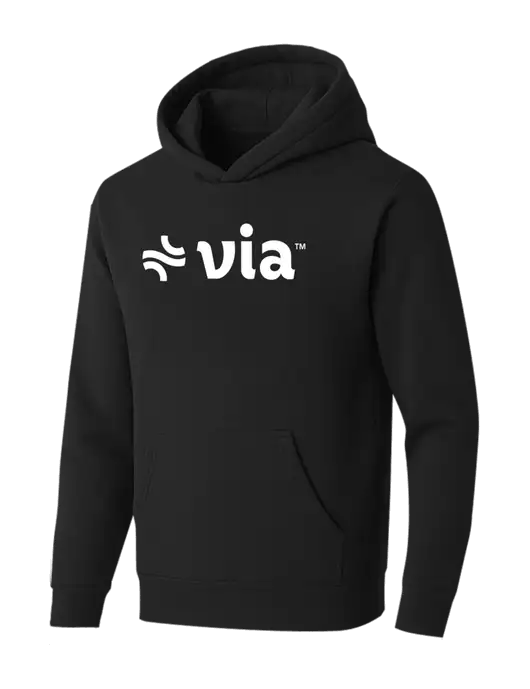 BELLA+CANVAS Black Sponge Fleece Pullover Hoodie w/Via Logo