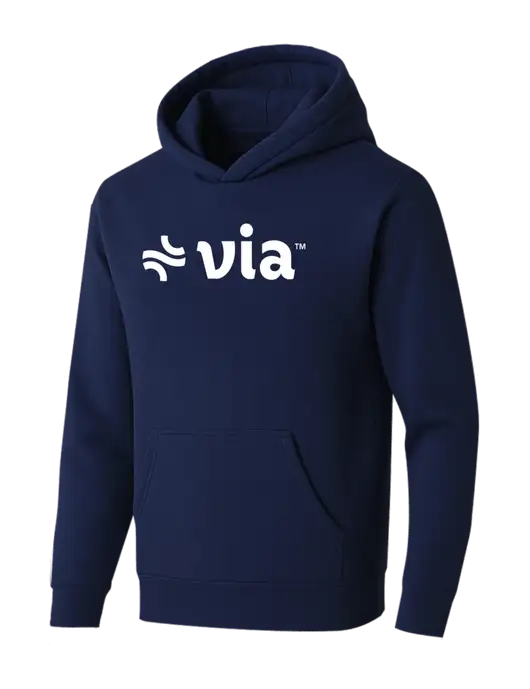BELLA+CANVAS Navy Sponge Fleece Pullover Hoodie w/Via Logo