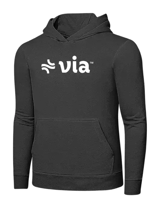 Charcoal 7.8 oz Ring Spun Hooded Sweatshirt w/Via Logo