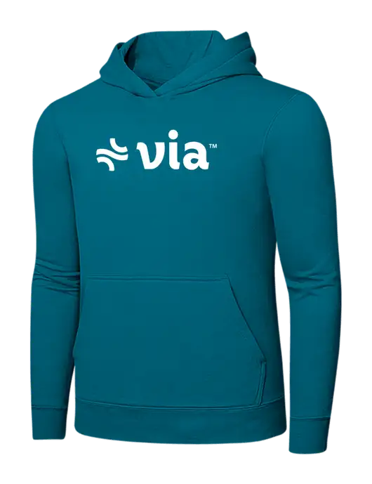 Dark Teal 7.8 oz Ring Spun Hooded Sweatshirt w/Via Logo