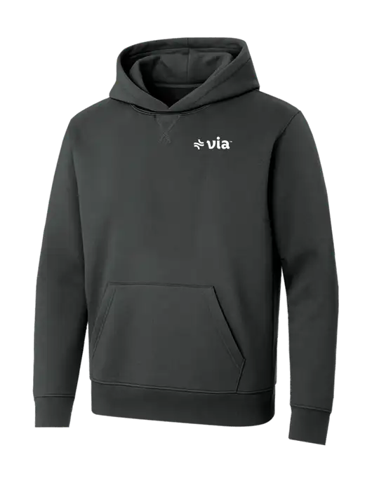 Allmade Charcoal Grey Organic French Terry Pullover Hoodie w/Via Logo