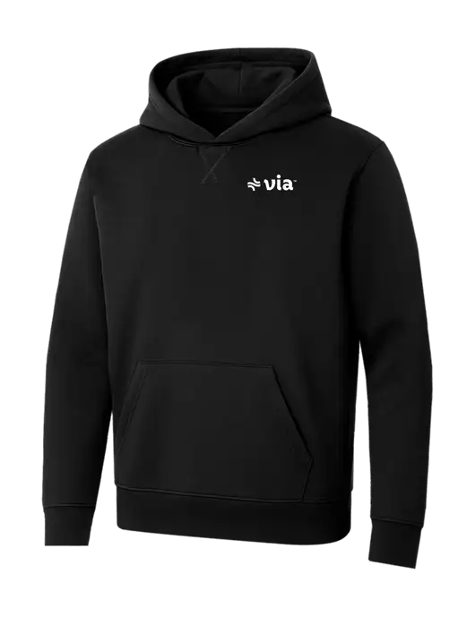 Allmade Deep Black Organic French Terry Pullover Hoodie w/Via Logo