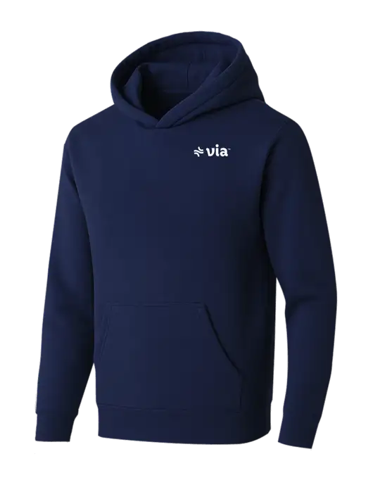 BELLA+CANVAS Navy Sponge Fleece Pullover Hoodie w/Via Logo