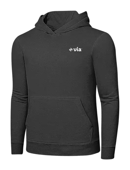 Charcoal 7.8 oz Ring Spun Hooded Sweatshirt w/Via Logo