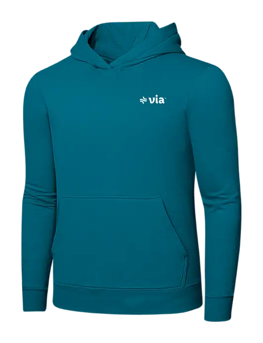 Dark Teal 7.8 oz Ring Spun Hooded Sweatshirt w/Via Logo