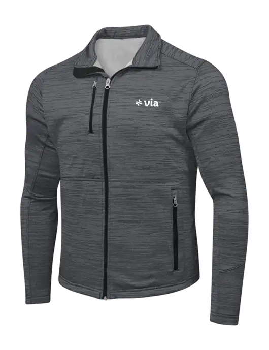 Dark Grey Digi Stripe Fleece Jacket w/Via Logo