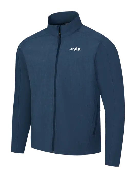Navy Heather Core Soft Shell Jacket w/Via Logo