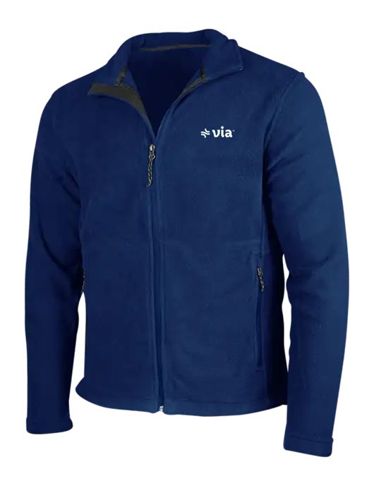 Navy Fleece Jacket w/Via Logo