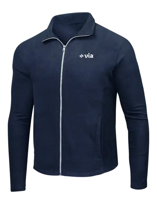 Navy Microfleece Jacket w/Via Logo
