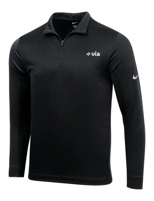 NIKE Black Dry 1/2 Zip Cover-Up w/Via Logo