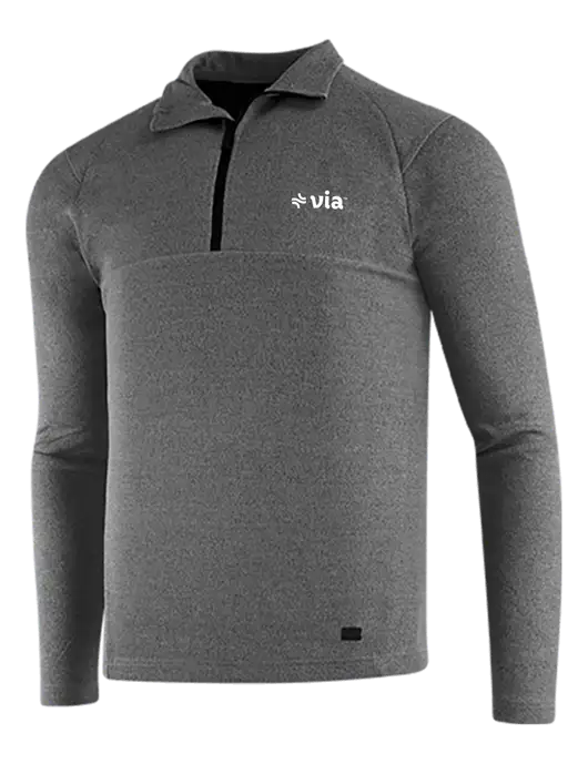 OGIO Dark Grey Heather Transition 1/4 Zip Pullover w/Via Logo