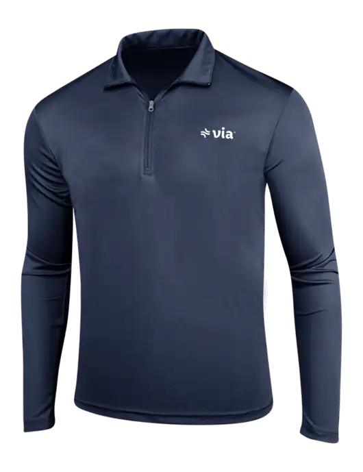 Navy PosiCharge Competitor 1/4 Zip Pullover w/Via Logo