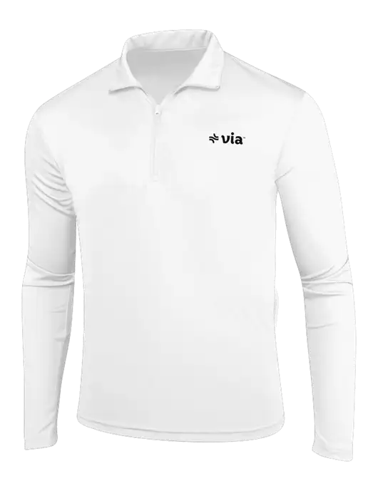 White PosiCharge Competitor 1/4 Zip Pullover w/Via Logo