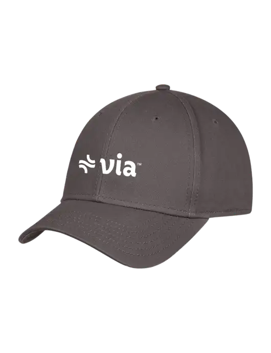 Charcoal Structured Cap Hook & Loop w/Via Logo