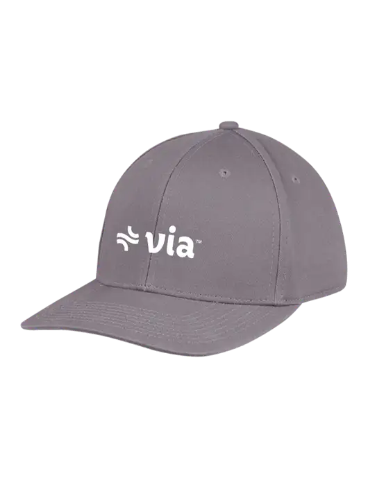 Premium Modern Structured Twill Charcoal Snapback Cap w/Via Logo