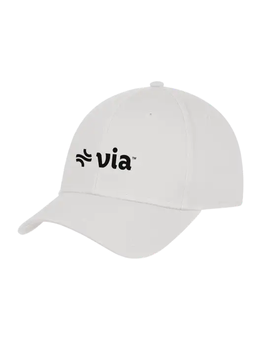 White Structured Cap Hook & Loop w/Via Logo