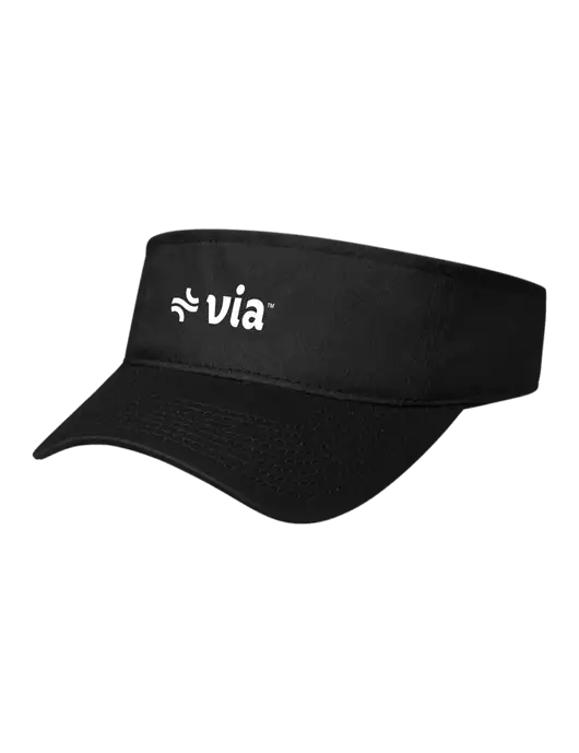 Black Cap Visor w/Via Logo