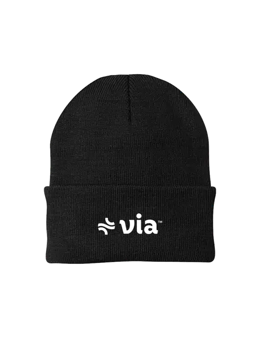 Black Knit Cap w/Via Logo