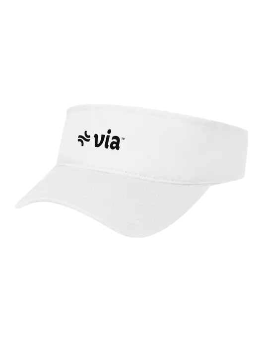 White Cap Visor w/Via Logo