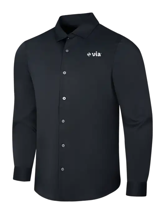 Black City Stretch Shirt w/Via Logo