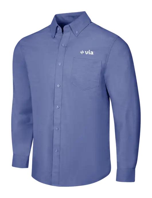Navy SuperPro Oxford Shirt w/Via Logo