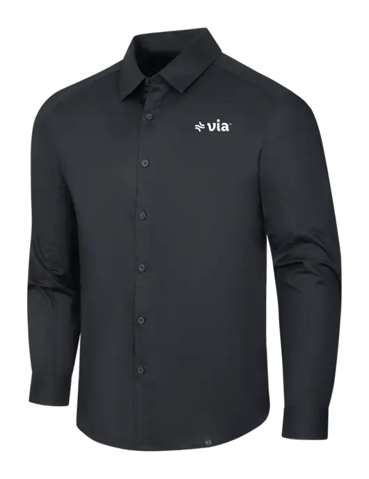 OGIO Black Commuter Woven Shirt w/Via Logo