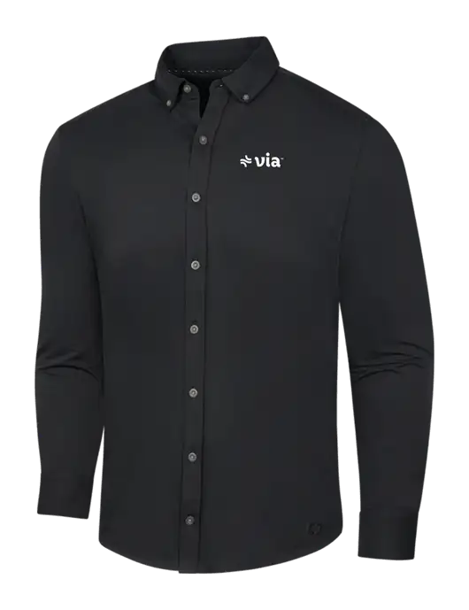 OGIO Blacktop Modern Code Stretch Button-Up Shirt w/Via Logo