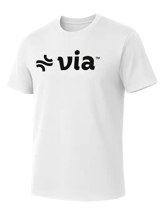 Allmade Bright White Organic Cotton Tee w/Via Logo