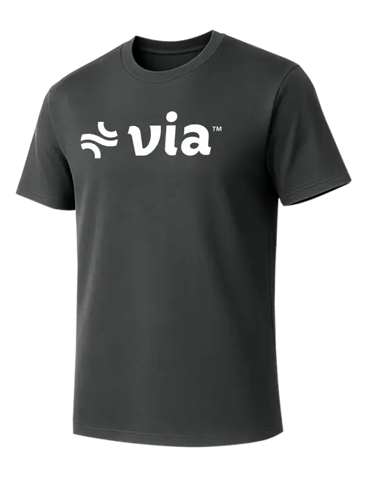 Allmade Charcoal Grey Organic Cotton Tee w/Via Logo