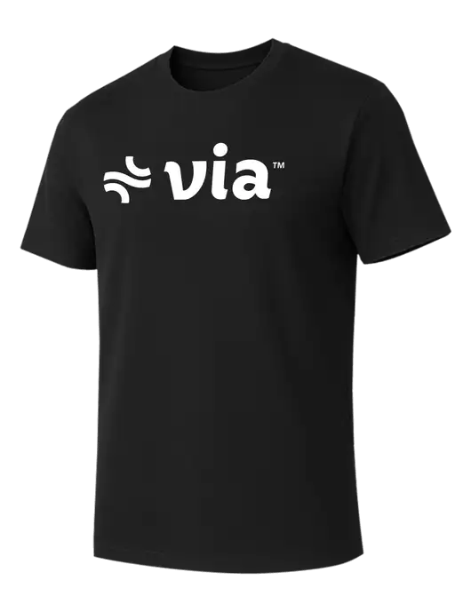 Allmade Deep Black Organic Cotton Tee w/Via Logo