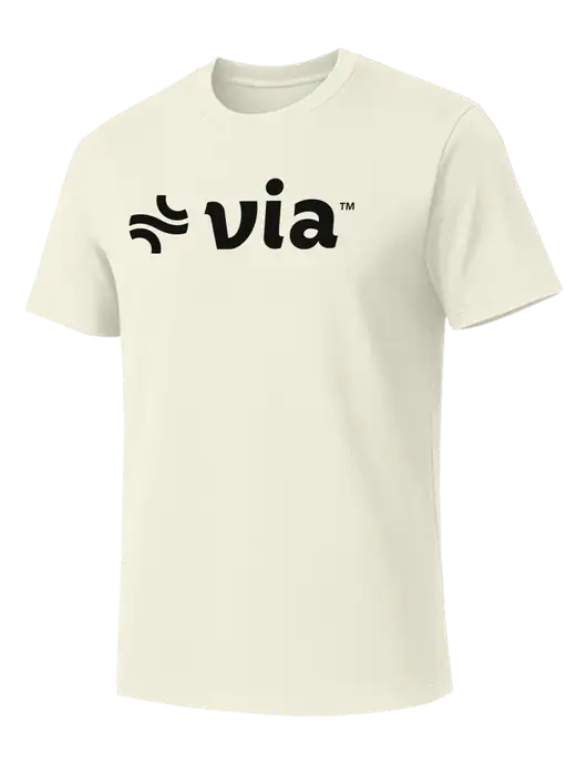 Allmade White Sand Organic Cotton Tee w/Via Logo
