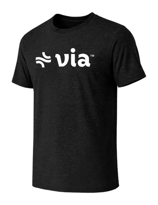 BELLA+CANVAS Black Heather CVC Short Sleeve Tee w/Via Logo