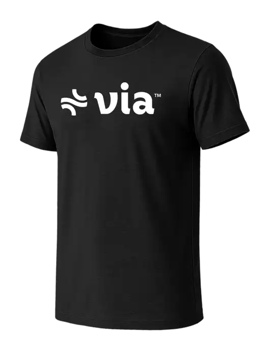 BELLA+CANVAS Black CVC Short Sleeve Tee w/Via Logo