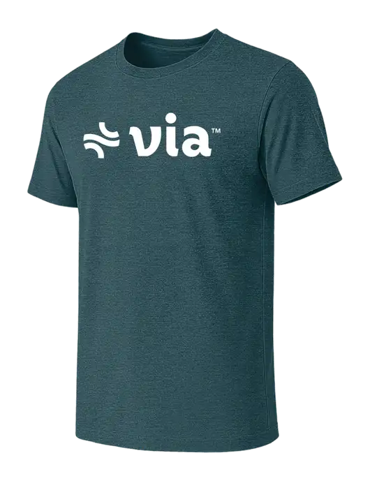 BELLA+CANVAS Heather Dark Teal CVC Short Sleeve Tee w/Via Logo