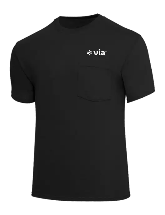 Core Blend Black Pocket T-Shirt w/Via Logo