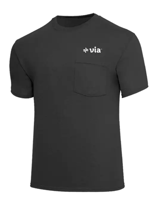 Core Blend Charcoal Grey Pocket T-Shirt w/Via Logo
