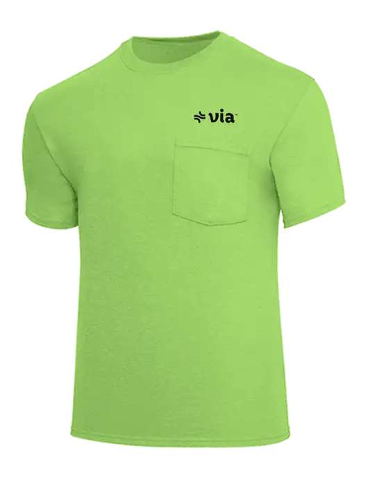 Core Blend Light Green Pocket T-Shirt w/Via Logo