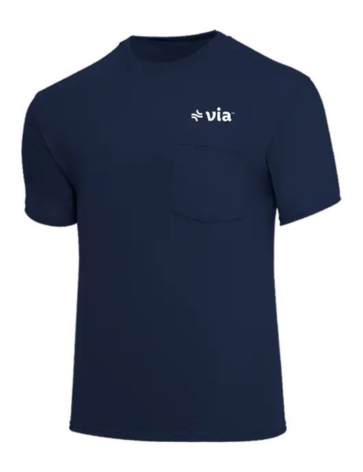 Core Blend Navy Pocket T-Shirt w/Via Logo