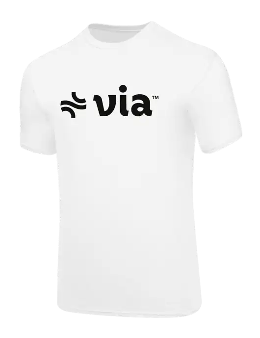 Core Blend White T-Shirt w/Via Logo