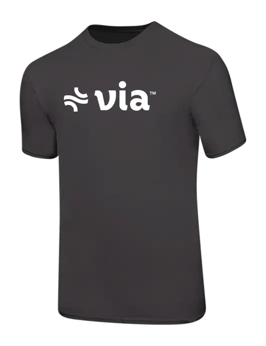 Ring Spun Charcoal 4.5 oz T-Shirt w/Via Logo
