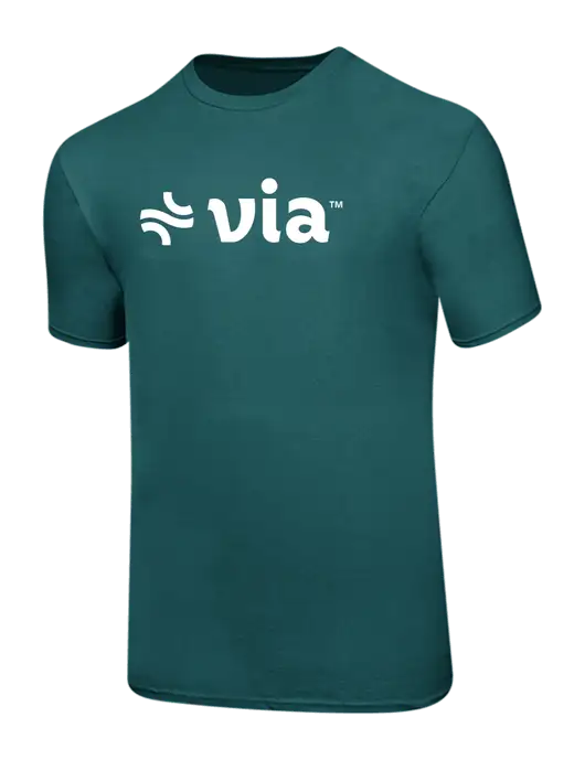 Ring Spun Dark Teal 4.5 oz T-Shirt w/Via Logo