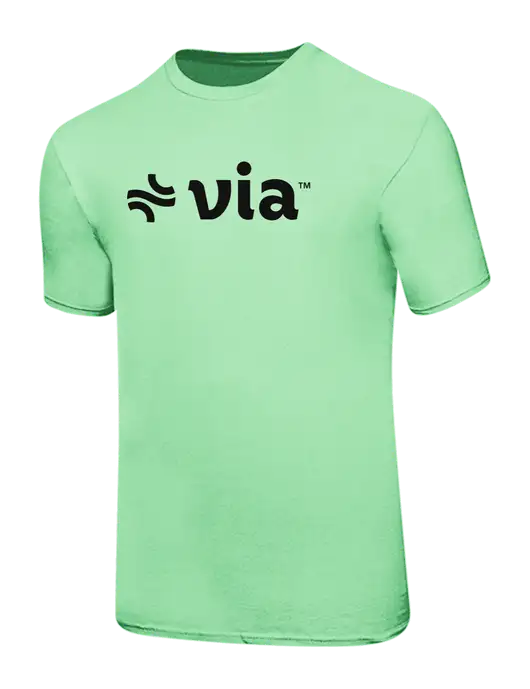 Ring Spun Light Green 4.5 oz T-Shirt w/Via Logo