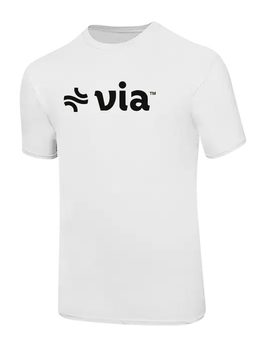Ring Spun White 4.5 oz T-Shirt w/Via Logo