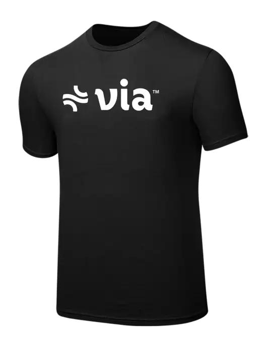 Seriously Soft Black T-Shirt w/Via Logo